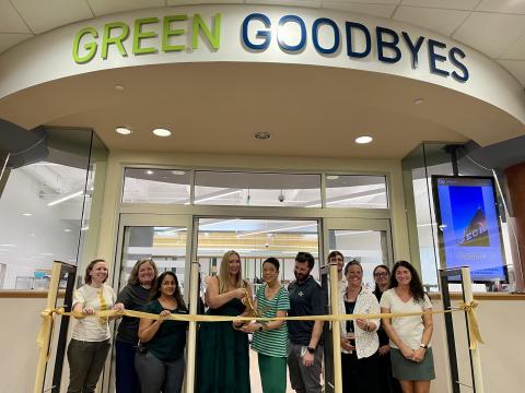 Green Goodbyes Ribbon Cutting