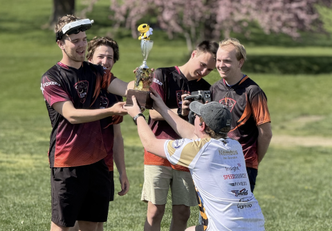 RotorJackets hand the CDRC Trophy over to Virginia Tech. 