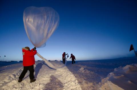 Researchers launch a a lightweight, balloon-borne instrument to collect data. "To keep advancing, we need scientists who can determine what data we need, collect that data, and solve problems," Bracco says. (NOAA)